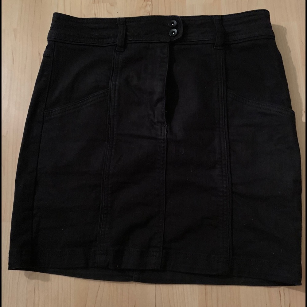Black denim skirt free people